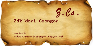 Zádori Csongor névjegykártya