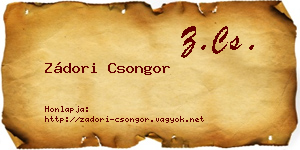 Zádori Csongor névjegykártya